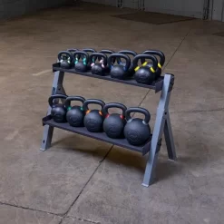 Body Solid Dumbbell/Kettlebell Rack -Professional Fitness Equipment Store GDKR100 D DSF0397 1500px