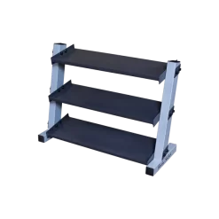 Body Solid 3 Tier Horizontal 34" Vinyl Or Neoprene Dumbbell Rack