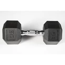 York Barbell 5-50lb Premium PVC Hex Dumbbell Set - Chrome Ergo Handle -Professional Fitness Equipment Store YorkBarbell5 50lbPremiumPVCHexDumbbellSet30lbs