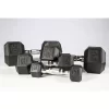 York Barbell 5-50lb Premium PVC Hex Dumbbell Set - Chrome Ergo Handle